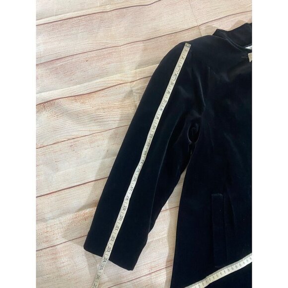 Vintage Cattiva Women's J.L Debal Black Velvet Trench Coat - Med/Large - Picture 13 of 14
